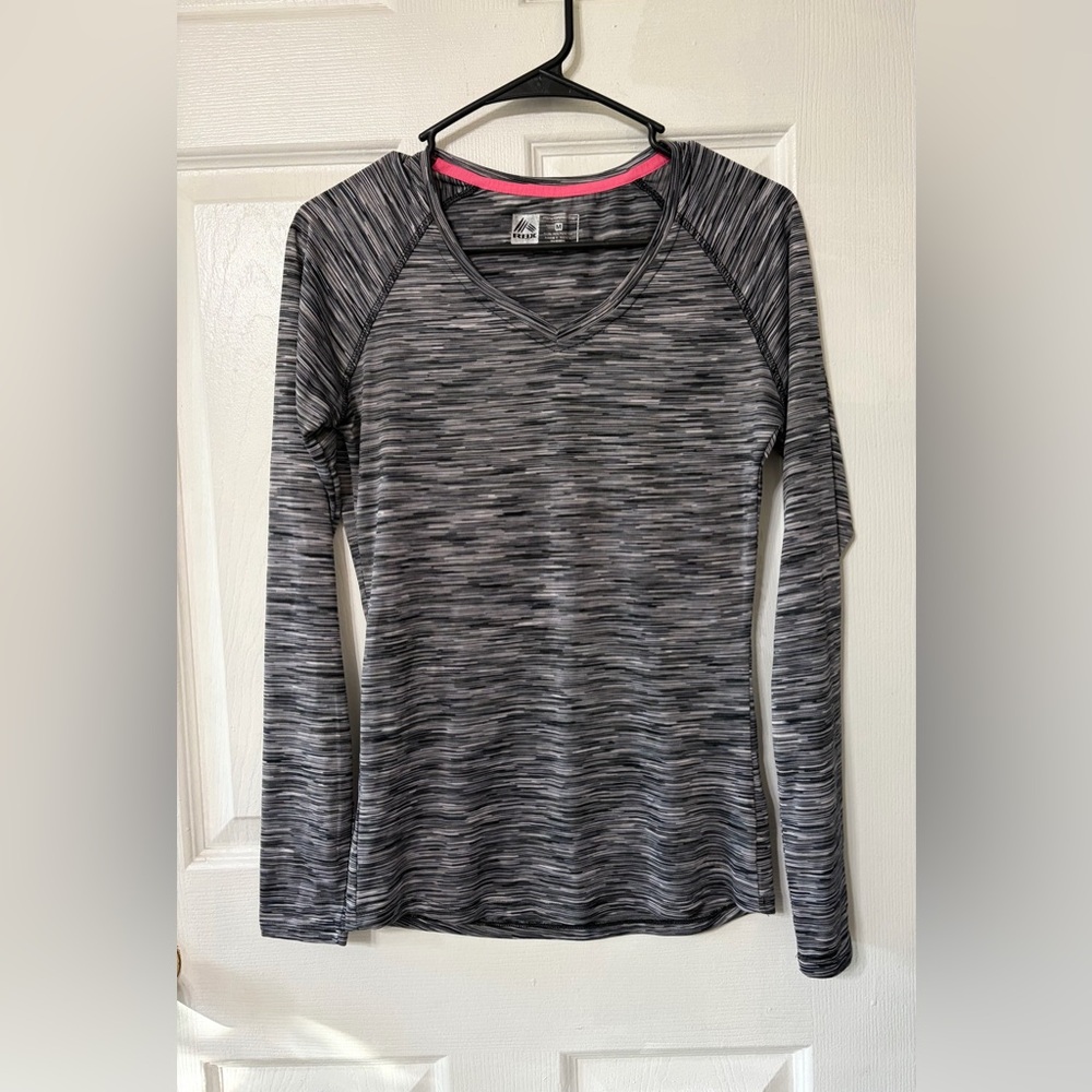 RBX Women's Black and Gray Long Sleeve Performance Top